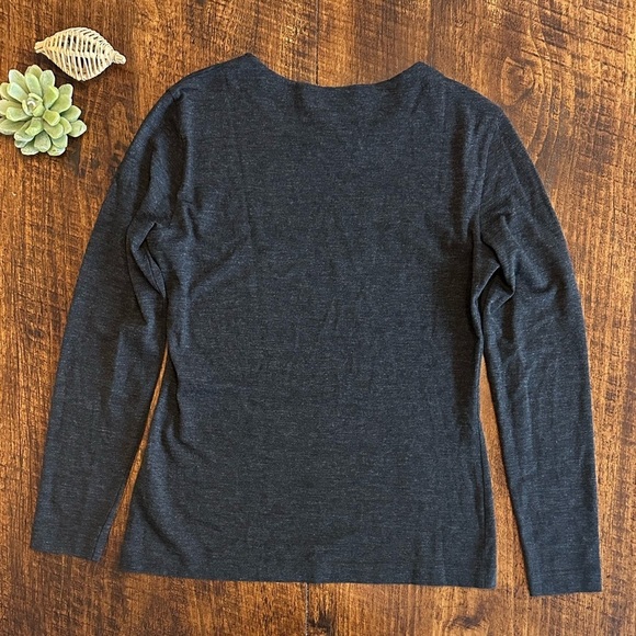 Escada Margaretha Ley | Gray New Wool Blend Crewneck Lightweight Sweater - Picture 2 of 5